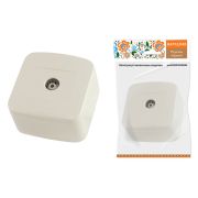 Розетка TВ простая (0-2400 Гц,  «мама») открытой установки, IP20 сл. кость «Дача» Народная