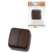 Выключатель 2-кл. открытой установки IP20 10А, венге «Дача» Народная