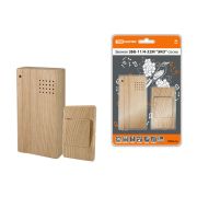 Звонок беспроводной на батарейках ЗББ-11/4-32М «ЭКО» сосна (32 мелодии, кнопка IP30, 2х1,5В ААА) TDM