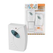 Звонок беспроводной на батарейках «народный» ЗББ-Н-21/1-32М (32 мелодии, кнопка IP30, 2х1,5В АА, 2 звонка, открытый код)