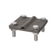 Зажим соединительный 4-х болтовой с контактной пластиной полоса-прут, полоса 40х4 - прут Ø6-10 мм, термодиффузия (упак. 1 шт.) TDM