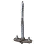 Держатель фасадный для прута Ø6-10 мм длина 120 мм, дюбель, стальной зажим, термодиффузия (упак. 1 шт.) TDM