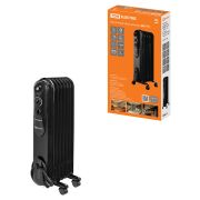 Масляный обогреватель МО-7К, чёрный, 1500 Вт, 7 сек, рег. мощ. (600/900/1500 Вт), термостат, TDM
