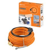 Нагревательный саморегулирующийся кабель «Стоплёд» НСК25-В с вилкой, в трубу (25м/250Вт) TDM