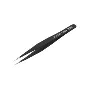 Пинцет прецизионный прямой 135 мм, острое жало, нерж., антистатич. покр., блистер, «Рубин» TDM