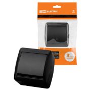 Выключатель на 2 направления 1-кл. открытой установки IP44 10А графит «Селигер» TDM