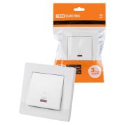 Кнопка звонка с подсветкой 6А белая «Сенеж» TDM