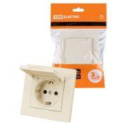 Розетка 2П+З 16А 250В IP44 с защ. шт. с крышкой сл. кость «Сенеж» TDM