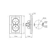 Розетка двойная 2П 10А 250В сл. кость «Сенеж» TDM