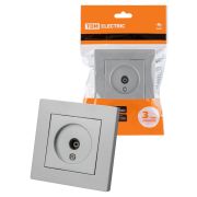 Розетка телевизионная простая (0-2400МГц, «мама») серебр. металлик «Сенеж» TDM