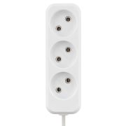 Удлинитель 3 гнезда, 1,5 метра, б/з, 10 А, 2300 Вт, белый, НАРОДНЫЙ У-32015 (Ун 320-0001)