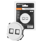 Розетка компьютерная двойная RJ45 белая, «Байкал» TDM