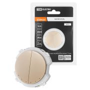 Выключатель 2-кл. 16А 250В проходной шампань, «Байкал» TDM