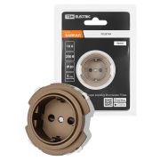 Розетка 2П+З 16А 250В с защ. шт. бронза, «Байкал» TDM