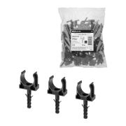 Крепеж-клипса для трубы 20 мм с дюбелем (100 шт.) черная TDM