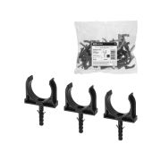 Крепеж-клипса для трубы 32 мм с дюбелем (25 шт.) черная TDM