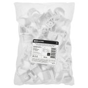 Крепеж-скоба для трубы 25 мм односторонняя для прямого монтажа (50 шт.) белая TDM