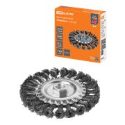 Щетка для УШМ «плоская», 125 мм, гайка М14, плетеные пучки стальной проволоки d 0,5 мм, «Рубин», TDM