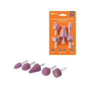 Набор шарошек шлифовальных, абразивных, Ø 6 мм, L 45-60 мм, оксид алюминия, 5 шт, «Рубин» TDM