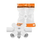 Переходник Е27-6(+1)хЕ27, белый, TDM