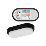 Светодиодный светильник LED ДПП 2802 8Вт 700лм 6500К IP65 чёрный овал 200*100*46 мм Народный