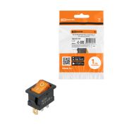 Выключатель клавишный KCD1-101N 12В AC/DC, 1P, 15А, (3с), ON-OFF, черный корпус, желтая клавиша с LED подсветкой, Mini TDM