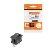 Выключатель клавишный KCD1-102 250В AC/DC, 1P, 6А, (3с), ON-ON, черный, Mini TDM