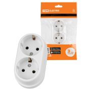 Розетка двойная 2П+3 открытой установки IP20 16А белая «Ретро» TDM