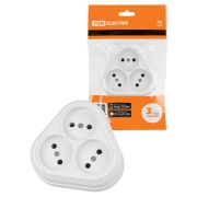 Розетка треугольная 2П открытой установки IP20 10A белая «Ладога» TDM