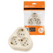 Розетка треугольная 2П+3 открытой установки IP20 16A с защитными шторками сл.кость «Ладога» TDM