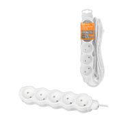 Удлинитель бытовой «Люкс» 5 гнезд, 2 м, б/з, с з/ш, ПВС 2х0,75 мм2, 6 А, 250 В, 1400 Вт TDM У-51014