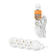 Удлинитель бытовой «Люкс» с выкл., 3 гнезда, 3 м, с/з, с з/ш, ПВС 3х1,5 мм2, 16 А, 250 В, 3700 Вт TDM У1-23221