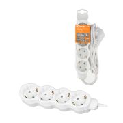 Удлинитель бытовой «Люкс» 4 гнезда, 3 м, с/з, с з/ш, ПВС 3х1 мм2, 16 А, 250 В, 3500 Вт TDM У1-43053