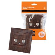 Розетка компьютерная двойная RJ45 венге «Лама» TDM