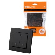 Выключатель на 2 направления 2 кл. 10А черный «Сенеж» TDM