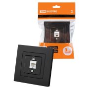 Розетка компьютерная RJ45 черная «Сенеж» TDM