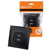 Розетка 2USB порт 2,1А 5В графит «Лама» TDM