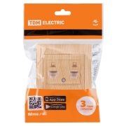 Розетка компьютерная двойная RJ45 сосна «Лама» TDM