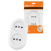 Розеточная колодка 2 гнезда 2П 16А 250B белая «Ретро» (карболит) TDM