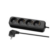 Удлинитель 4 гнезда, 10 метров, с/з, 10 А, 2300 Вт, черный, НАРОДНЫЙ У1-42050 (Ун1 420-0001)