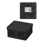 Распаячная коробка, двухкомпонентная, ОП 100х100х50 мм, IP66, 8 вх., черная, инд. штрихкод TDM