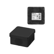 Распаячная коробка, двухкомпонентная, ОП 70х70х40 мм, IP66, 6 вх., черная, инд. штрихкод TDM