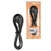 Шнур сетевой с вилкой ПВС-ВП 3x1,5мм² 1,5м с/з черный TDM