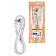 Шнур сетевой с вилкой ПВС-ВП 3x1,5мм² 2м с/з белый TDM