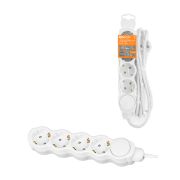 Удлинитель бытовой «Люкс» с выкл., 4 гнезда, 5 м, с/з, с з/ш, ПВС 3х1,5 мм2, 16 А, 250 В, 3700 Вт TDM У1-43222