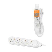 Удлинитель бытовой «Люкс» с выкл., 4 гнезда, 2 м, с/з, с з/ш, ПВС 3х1 мм2, 16 А, 250 В, 3500 Вт TDM У1-43059