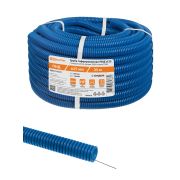 Труба гофрированная ПНД безгалогенная (HF) d 25 с зондом (25 м) легкая 350Н синяя TDM