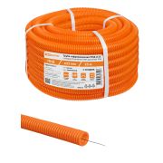 Труба гофрированная ПНД безгалогенная (HF) d 25 с зондом (25 м) легкая 350Н оранжевая TDM