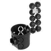 Установочная коробка СП D68х62мм, углубленная, саморезы, стык. узлы, черная, IP20, (10 шт) TDM