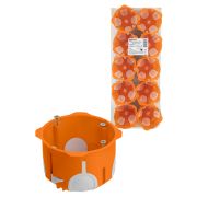 Установочная коробка СП D68х50 мм, 2-х компон., саморезы, пл. лапки, оранж., IP30, (10 шт) TDM